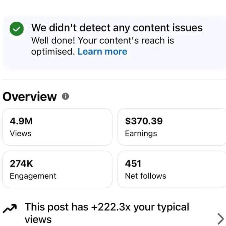 Facebook Page Earnings